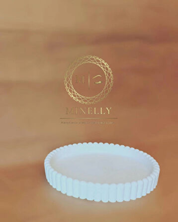 Minelly Kabartmalı Oval Dekoratif Tepsi