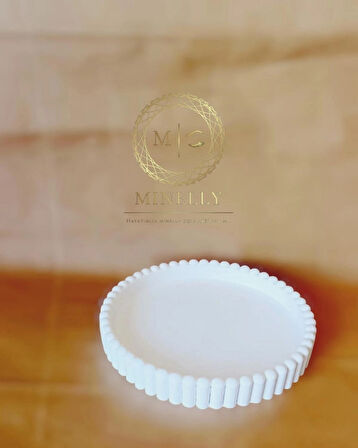 Minelly Kabartmalı Oval Dekoratif Tepsi