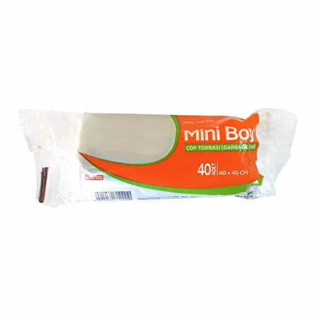 Şeffaf Mini Boy Çöp Poşeti, 40 Adetli Rulo, 40x47 cm – 5 Paket (Toplam 200 Adet)