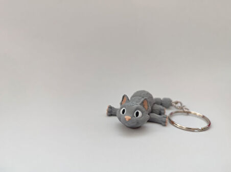 Sevimli Kedi Anahtarlık - 3D Baskı Özel Tasarım