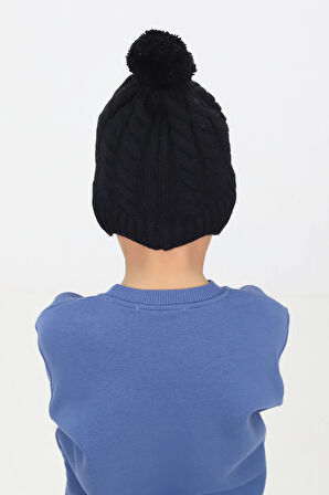 Minima Bebek Ponponlu Örgü Bere – Kulak Kapatmalı, Yumuşak ve Sıcak Tutucu Kışlık