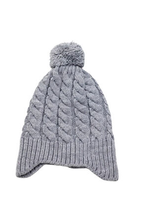 Minima Bebek Ponponlu Örgü Bere – Kulak Kapatmalı, Yumuşak ve Sıcak Tutucu Kışlık