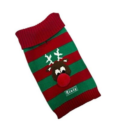 Miniş Kırmızı Xmas Deer Küçük Köpek Kazağı