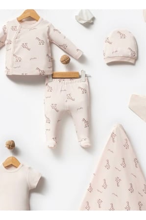 Unisex Desenli 10'lu Hastane Çıkış Seti | Yeni Doğan