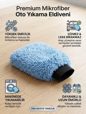 MisGibi Pro Wash Mikrofiber Oto Yıkama Eldiveni Ultra Yumuşak