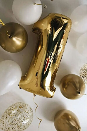1 Yaş Balon Seti Gold Beyaz Şeffaf