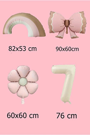 Lüks Doğum Günü Seti Pembe Fiyonklu Retro Konsept Balon Kutlama Eğlence
