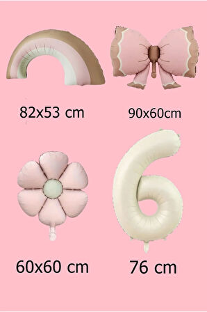 Lüks Doğum Günü Seti Pembe Fiyonklu Retro Konsept Balon Kutlama Eğlence