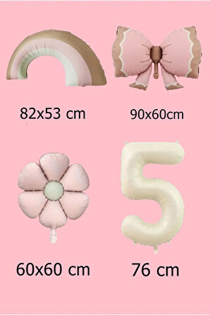 Lüks Doğum Günü Seti Pembe Fiyonklu Retro Konsept Balon Kutlama Eğlence