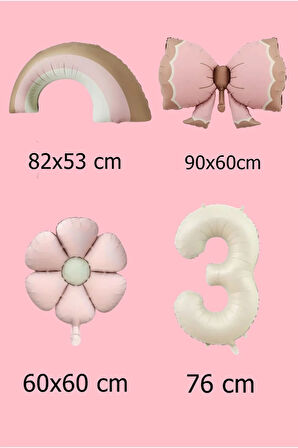 Lüks Doğum Günü Seti Pembe Fiyonklu Retro Konsept Balon Kutlama Eğlence