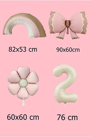 Lüks Doğum Günü Seti Pembe Fiyonklu Retro Konsept Balon Kutlama Eğlence
