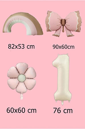 Lüks Doğum Günü Seti Pembe Fiyonklu Retro Konsept Balon Kutlama Eğlence