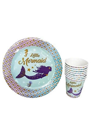 Deniz Kızı 24 Kişilik Doğum Günü Parti Malzemeleri Seti Konsepti