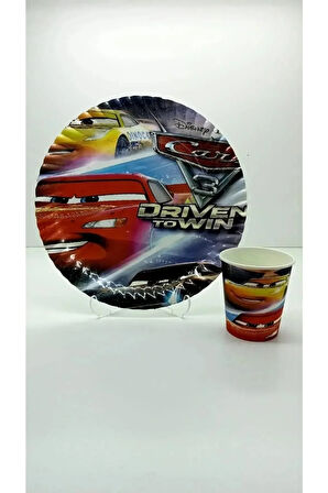 Cars Arabalar Şimşek Mcqueen Erkek Çocuk Doğum Günü Parti Konsepti Seti 16 Kişilik Parti Malzemeleri