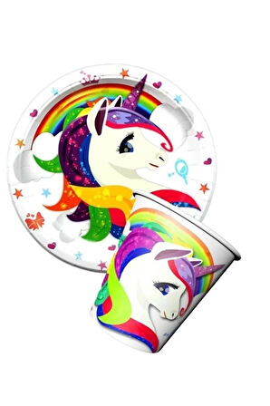 Unicorn 16 Kişilik Doğum Günü Parti Malzemeleri Konsepti Seti