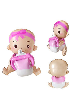 Pembe ve Mavi Biberon Şeklinde Folyo Balon - Bebek Doğum ve Baby Shower Süslemesi