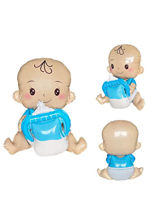 Pembe ve Mavi Biberon Şeklinde Folyo Balon - Bebek Doğum ve Baby Shower Süslemesi