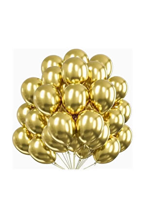 15 Adet Metalik Gold Balon - Doğum Günü Konsepti - Parti Malzemeleri - Bride To Be Malzemeleri