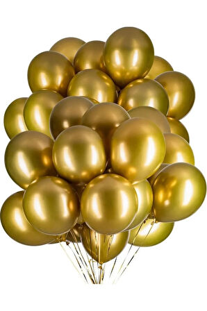 15 Adet Metalik Gold Balon - Doğum Günü Konsepti - Parti Malzemeleri - Bride To Be Malzemeleri