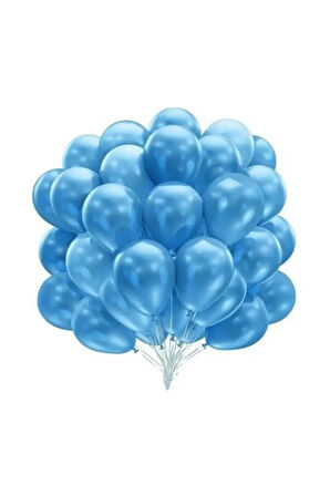 15 Adet Metalik Mavi Balon - Doğum Günü Konsepti - Parti Malzemeleri - Bride To Be Malzemeleri