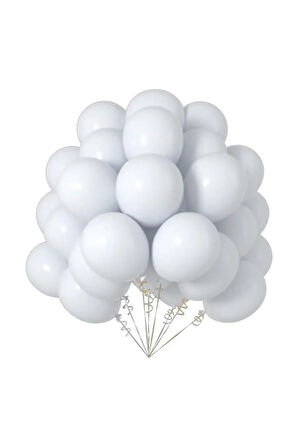 15 Adet Pastel Beyaz Balon - Doğum Günü Konsepti - Parti Malzemeleri - Bride To Be Malzemeleri