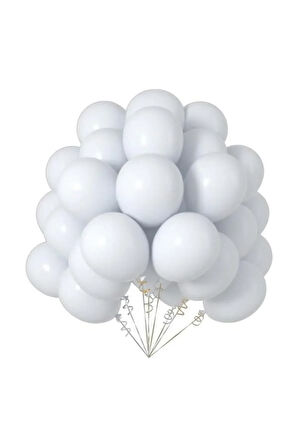 15 Adet Pastel Beyaz Balon - Doğum Günü Konsepti - Parti Malzemeleri - Bride To Be Malzemeleri