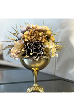 ⚜️ Luxury Çiçekli Vazo ⚜️Zamak Ayak Aranjman Gold⚜️