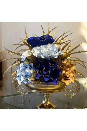 ⚜️ Luxury Çiçekli Vazo ⚜️ Zamak Kol Aranjman Gümüş⚜️