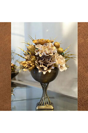 ⚜️ Luxury Gold Çiçekli Vazo ⚜️ Olimpik Aranjman Gold⚜️