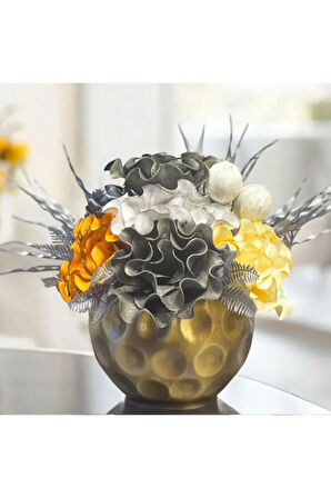 ⚜️ Luxury Çiçekli Vazo ⚜️ Şampiyon Aranjman Eskitme Bronz⚜️