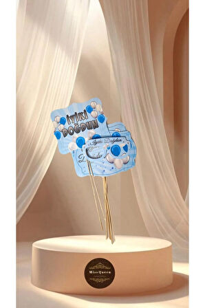 İyi ki Doğdun Temalı 10'lu Konuşma Balonu Seti MAVİ-GÜMÜŞ