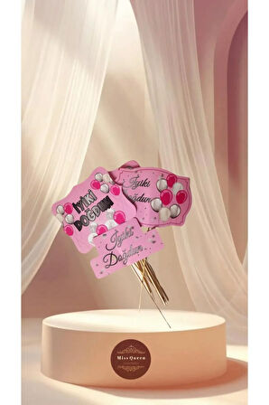 İyiki Doğdun Temalı 10'lu Konuşma Balonu Seti PEMBE-GÜMÜŞ