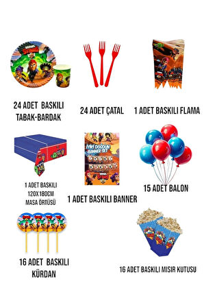 24 Kişilik Brawl Stars Full Set Doğum Günü Parti Malzemeleri Seti