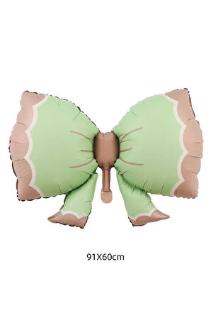 Retro Fiyonk Pastel Folyo Balon Büyük Boy Yeşil 91-60 Cm