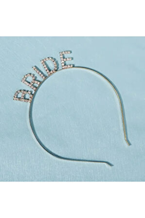 Gümüş Renk Bekarlığa Veda Kristal Taş Bride Tacı