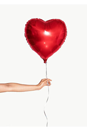 Kalp Folyo Balon - 45cm Kırmızı Kalp Helyum Balon - Uçan Balon Evlilik Teklifi
