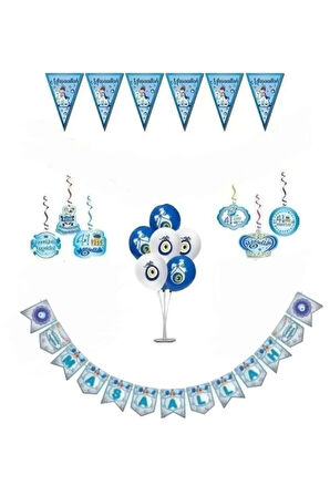 Sünnet Süsleme Seti Maşallah Yazısı Nazar Boncuklu Balon