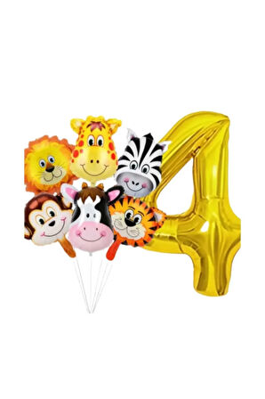 4 YAŞ SAFARİ KAFALAR FOLYO BALON SETİ