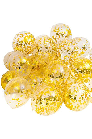 Metalik Balon ve Konfetili Balon Seti