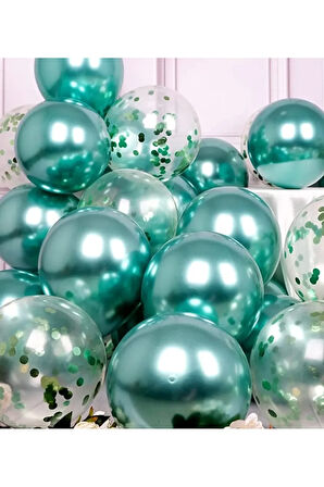 Metalik Balon ve Konfetili Balon Seti