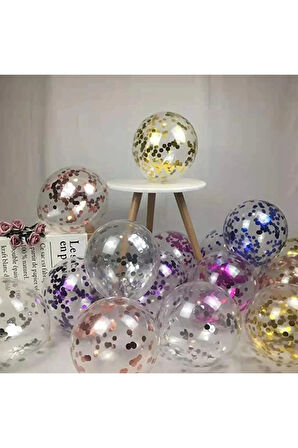 Metalik Balon ve Konfetili Balon Seti