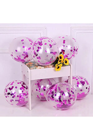 Metalik Balon ve Konfetili Balon Seti