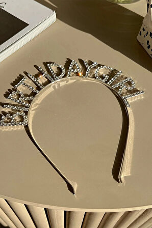 Kristal Taşlı Birthday Girl Doğum Günü Tacı - Gümüş Renk