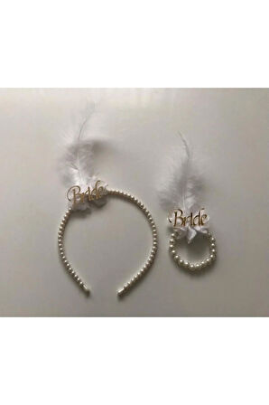 Incili Bride Taç Ve Bilekliği Bekarlığa Veda Kına Gecesi Gelin Nedime Hediyelik