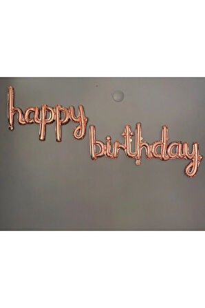 Happy Birthday Italik Doğum Günü Balonu Rose Gold