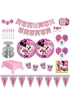 Minnie Mouse Doğum Günü Parti Seti 24 Kişilik