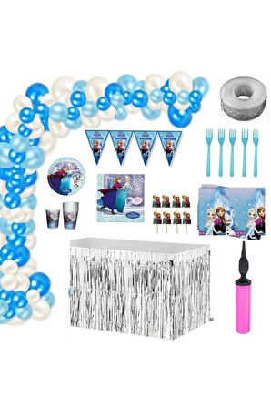 Doğum Günü Frozen Temalı 16 Kişilik Lüks Parti Seti
