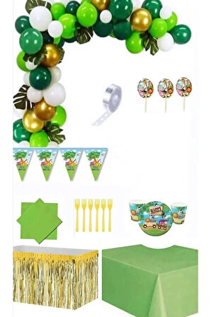 16 Kişilik Safari Temalı Lüks Hazır Doğum Günü Parti Seti