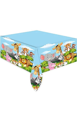 Safari Baskılı Plastik Masa Örtüsü 120×180 Kullan At Plastik