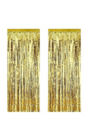 Kapı Perdesi Kapı Banner Fon Süsü Metalize Altın 90*180